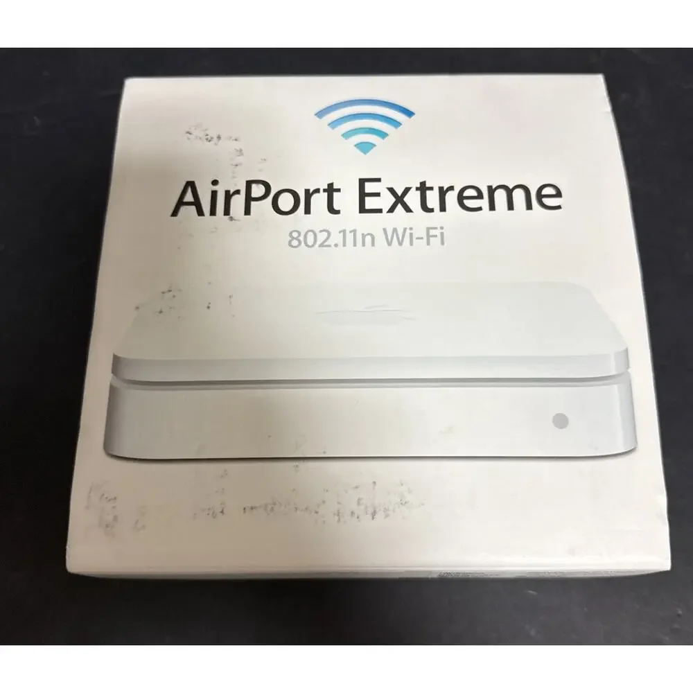 Apple A1143 White AirPort Extreme Base Station Wireless Router Tested Box Cables
